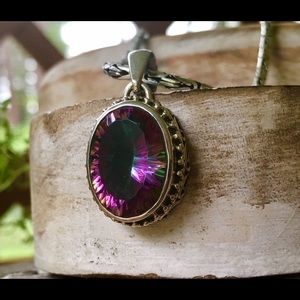 NEW Mystic Topaz and Sterling Silver Pendant
